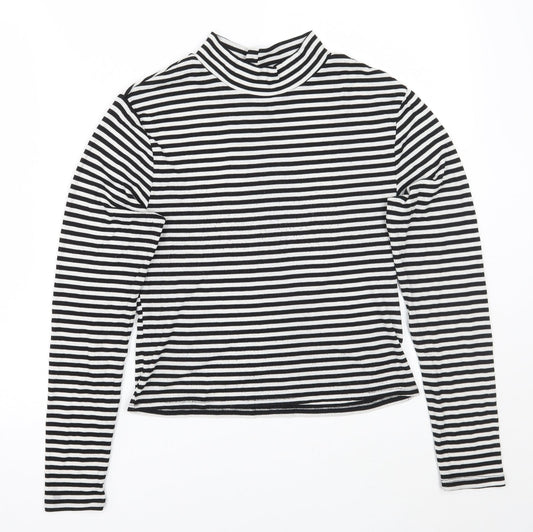H&M Womens White Striped  Pullover Jumper Size L