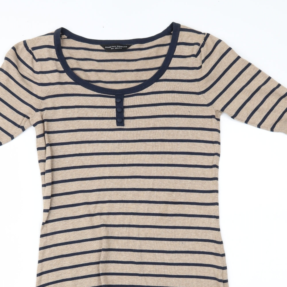 Dorothy Perkins Womens Multicoloured Striped  Jumper Dress  Size 8