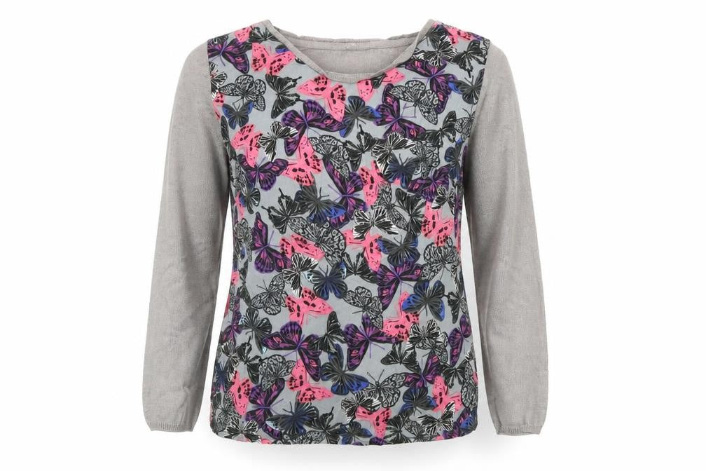 George Womens Grey Animal Print  Pullover Jumper Size 10