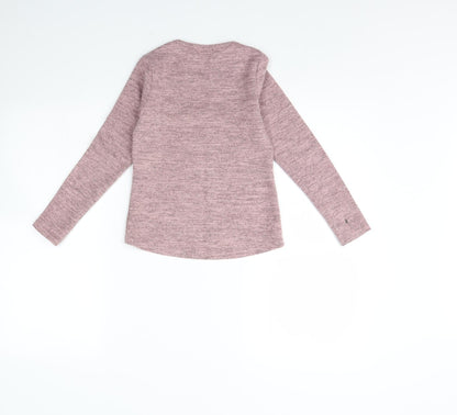 Back view of Grace girls’ pink basic t-shirt, size 8, years - butterfly