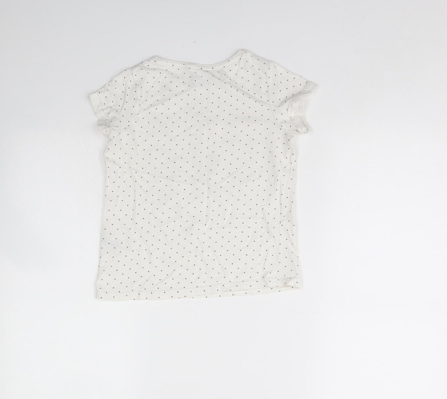 Primark Girls White Polka Dot  Basic T-Shirt Size 8 Years  - BFF