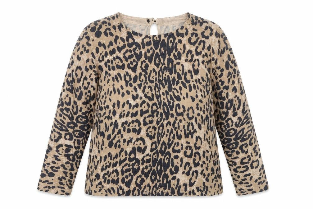 Oasis Womens Beige Animal Print  Pullover Jumper Size S