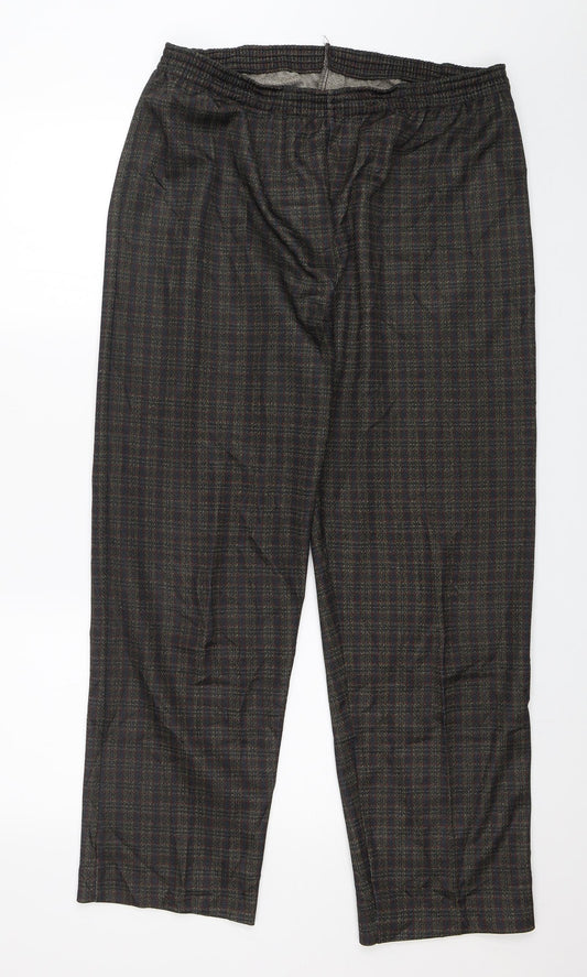 Preworn Womens Green Plaid  Capri Trousers Size 20 L27 in