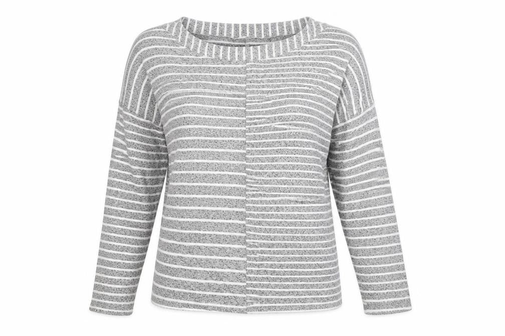 Nutmeg Womens Grey Striped  Pullover Jumper Size 12