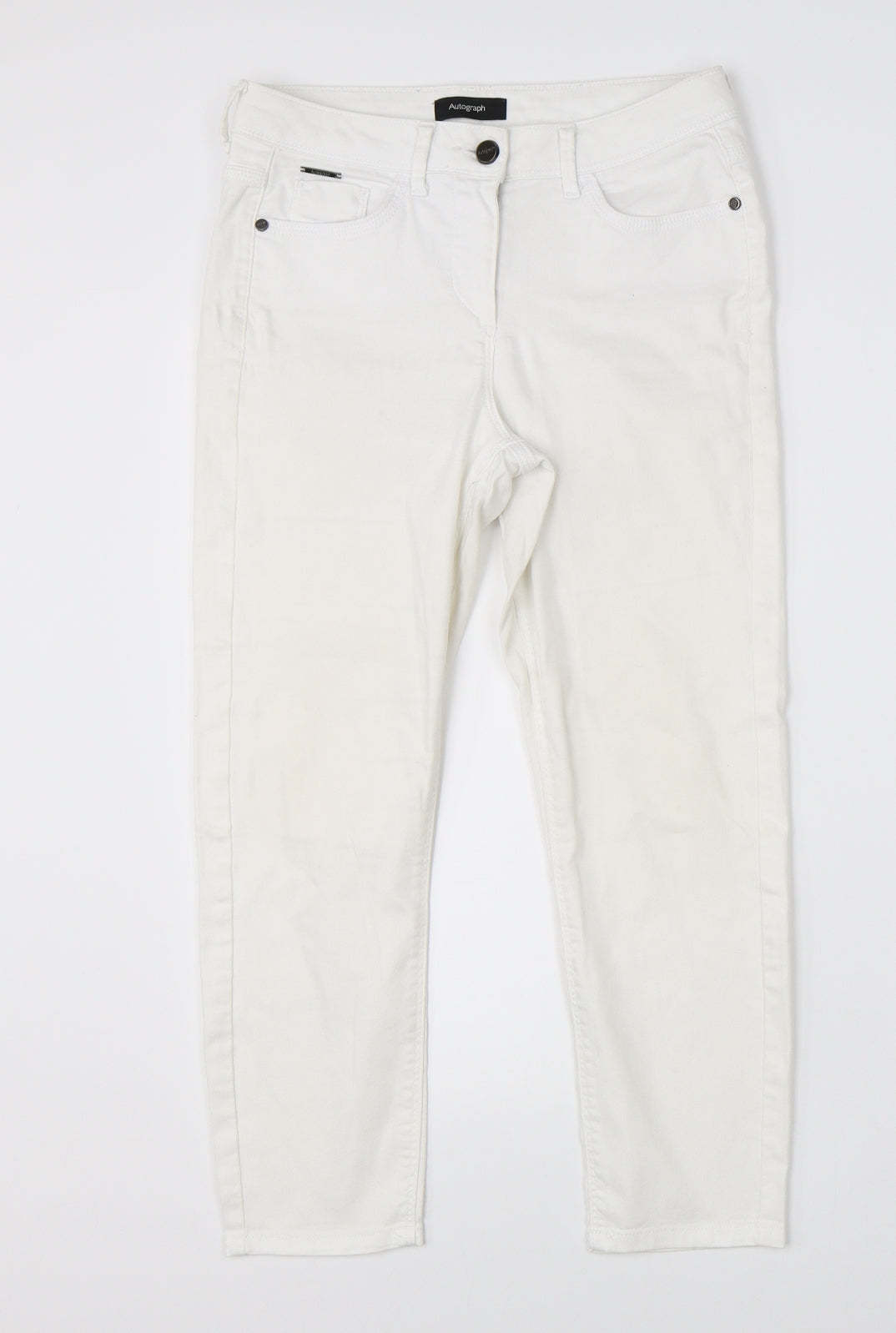 Marks & Spencer Womens White   Straight Jeans Size 8 L22 in