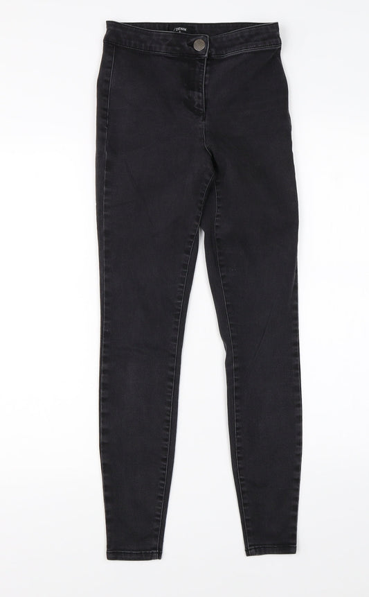 Preworn Womens Black  Denim Skinny Jeans Size 8 L26 in
