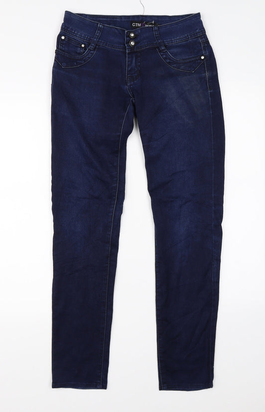 CTM Moda Womens Blue  Denim Skinny Jeans Size 27 in L30 in
