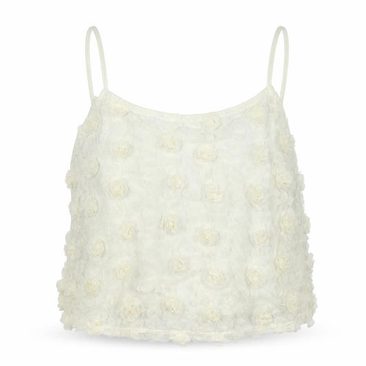 Topshop Womens White Floral  Cropped Tank Size 10