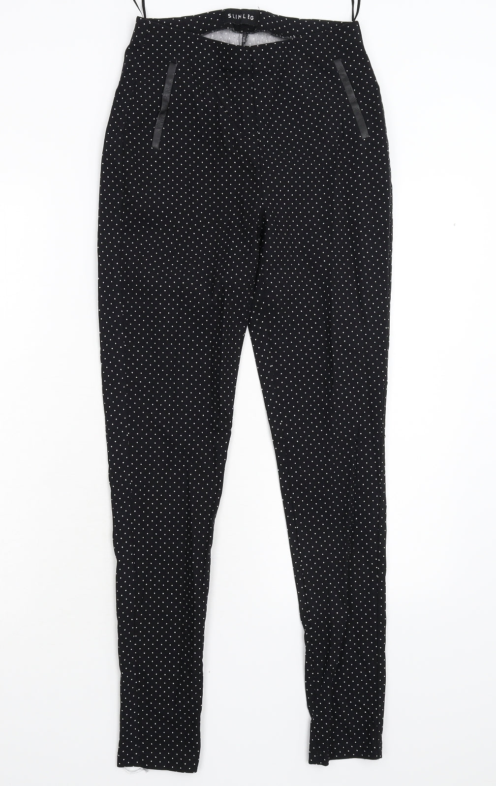 Peacock's Womens Black Polka Dot  Trousers  Size 10 L28 in