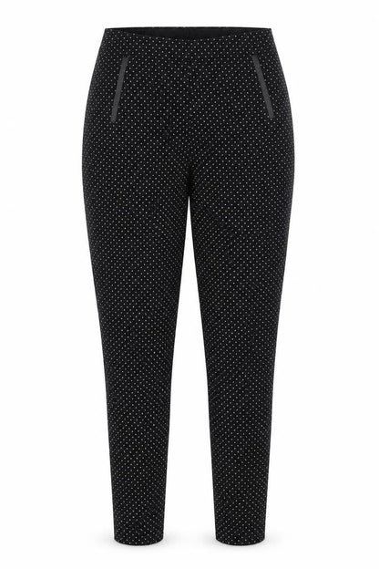 Peacocks Womens Black Polka Dot  Trousers  Size 10 L28 in