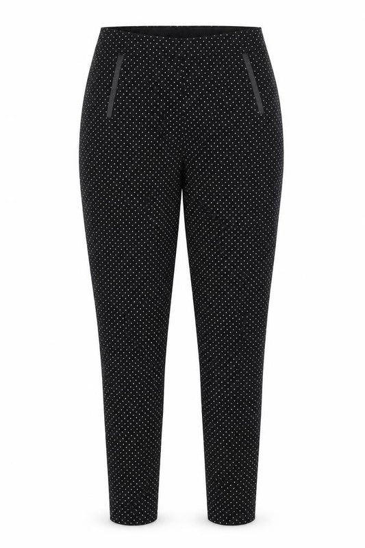 Peacocks Womens Black Polka Dot  Trousers  Size 10 L28 in