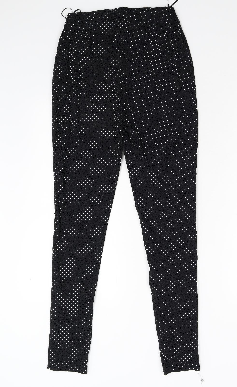 Peacock's Womens Black Polka Dot  Trousers  Size 10 L28 in