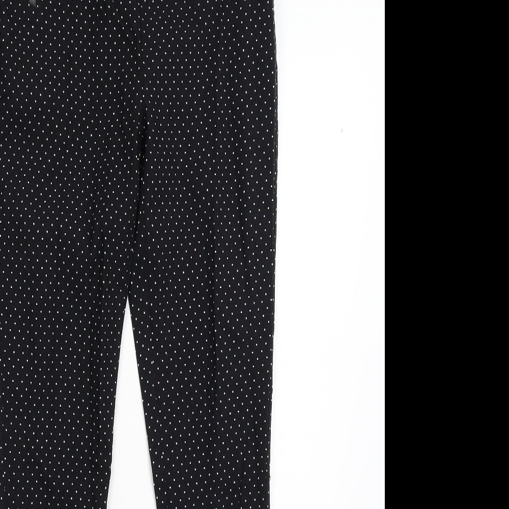 Peacock's Womens Black Polka Dot  Trousers  Size 10 L28 in