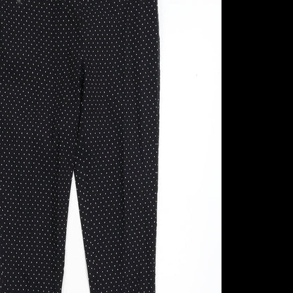Peacocks Womens Black Polka Dot  Trousers  Size 10 L28 in