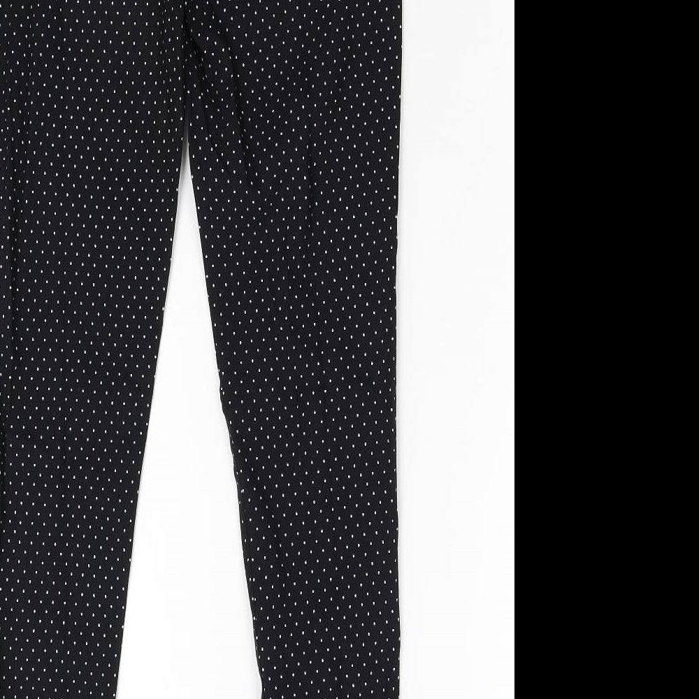 Peacock's Womens Black Polka Dot  Trousers  Size 10 L28 in