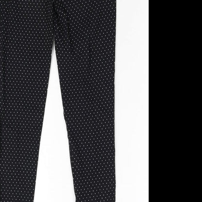 Peacocks Womens Black Polka Dot  Trousers  Size 10 L28 in