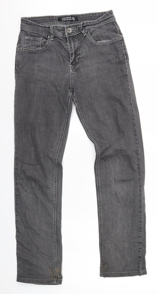 Lavinia Fontana Womens Black   Straight Jeans Size 10 L30 in - Lavinia Fontana
