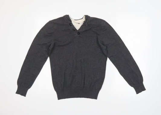 Peacocks Mens Grey   Pullover Jumper Size S