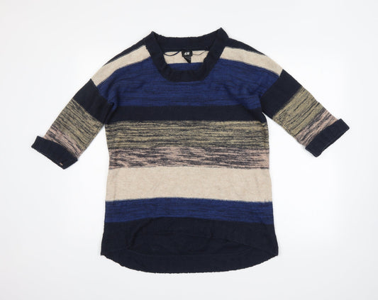 H&M Womens Multicoloured Striped  Pullover Jumper Size XS