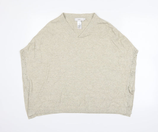 NEXT Womens Beige   Wrap Jumper Size 8