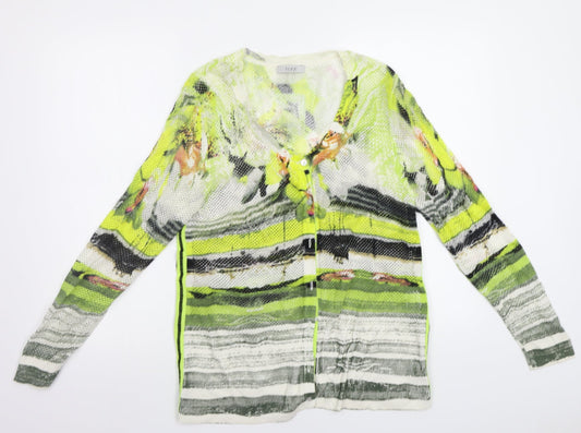 TUZZI Womens Multicoloured Geometric  Cardigan Jumper Size S
