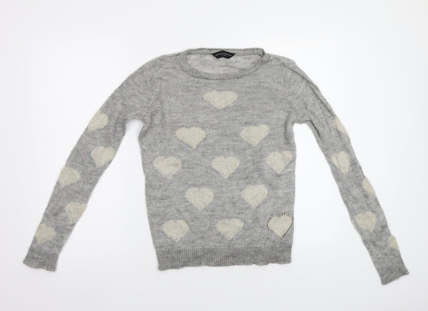 Dorothy Perkins Womens Grey  Knit Pullover Jumper Size 12