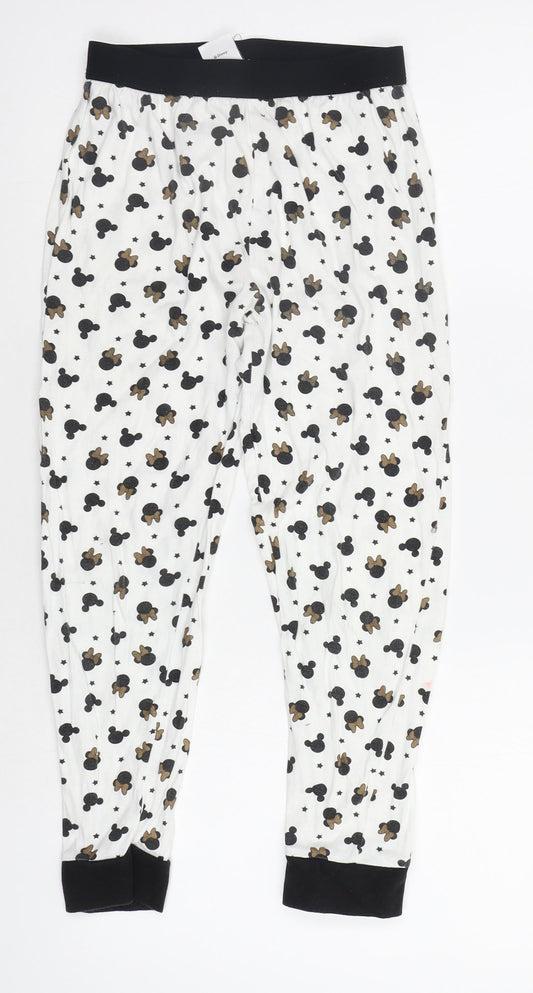Disney Girls White Geometric  Kimono Pyjama Pants Size 9-10 Years  - Mickey and Minnie