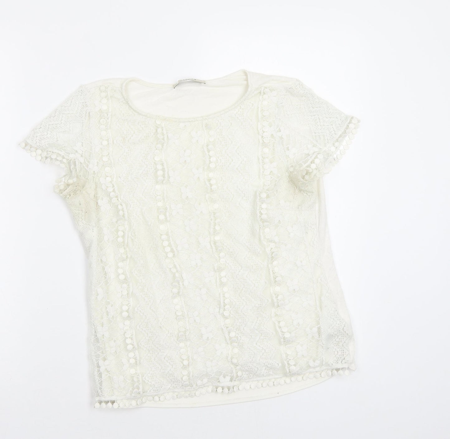 Oasis Womens White   Basic Blouse Size M