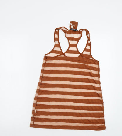 Preloved Primark Womens Brown Striped  Basic Tank Size 10 - Back
