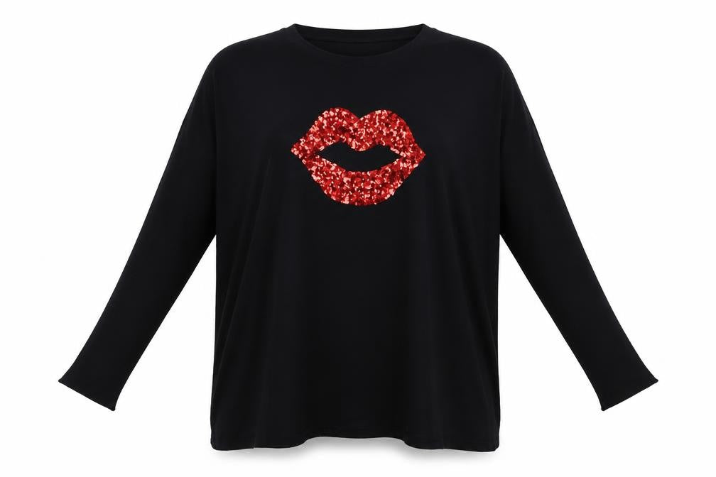 QED London Womens Black   Pullover Jumper Size M  - Sequin detail