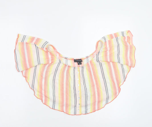 Primark Womens Multicoloured Striped  Cropped Blouse Size 10