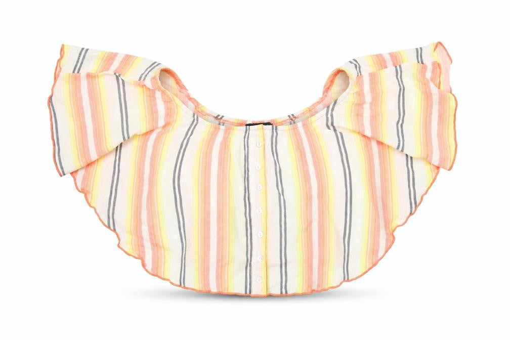 Primark Womens Multicoloured Striped  Cropped Blouse Size 10