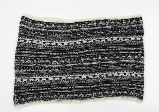 H&M Womens Black Striped   Shawl/Wrap