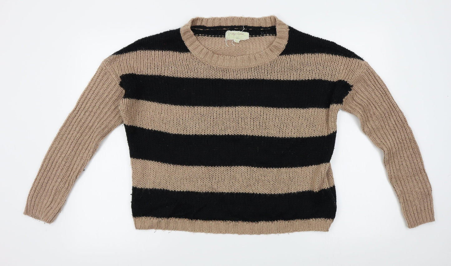 vintage couture Womens Beige Striped  Pullover Jumper Size 12
