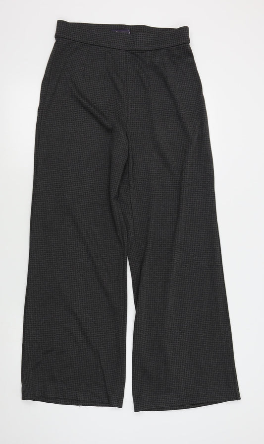 M&S Womens Grey Check  Trousers  Size 12 L28 in