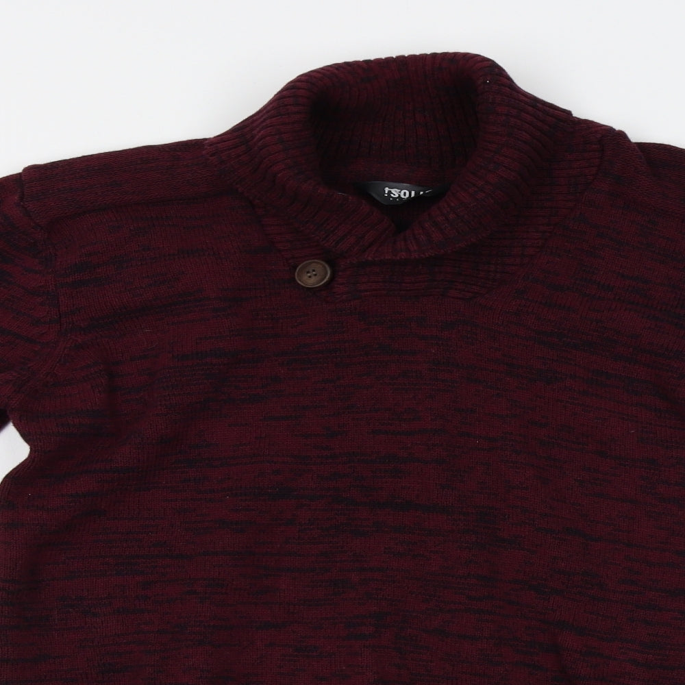 solid Womens Red   Pullover Jumper Size M