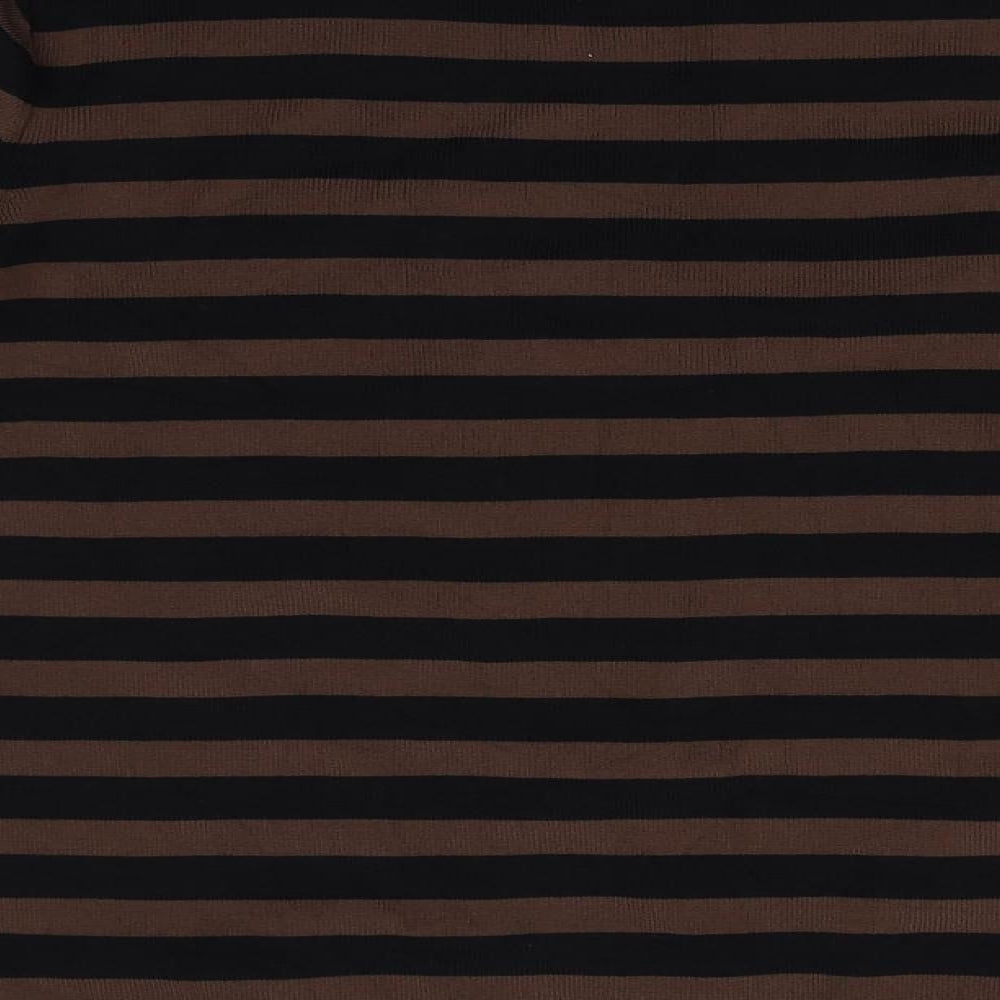 sarah dunway Womens Brown Striped  Pullover Jumper Size M