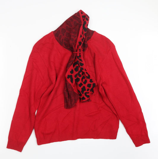 Autonomy Womens Red  Knit Pullover Jumper Size M