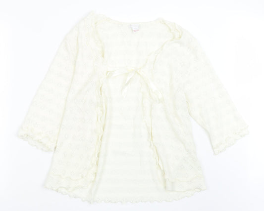 Slenderella Womens Ivory  Knit Cardigan Jumper Size M