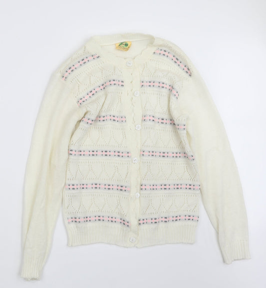 Globe Womens Ivory  Knit Cardigan Jumper Size M