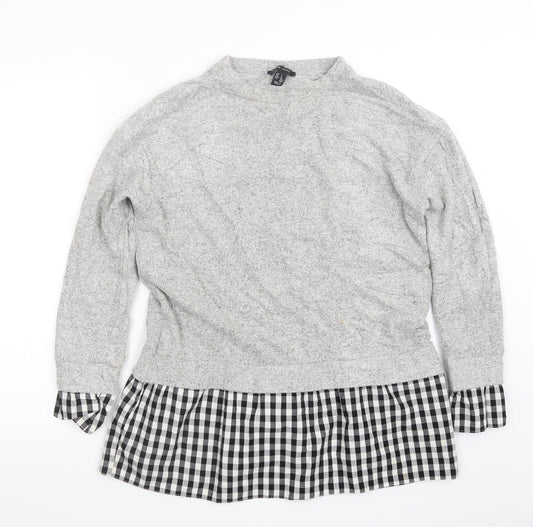 New Look Womens Grey  Knit Pullover Jumper Size S