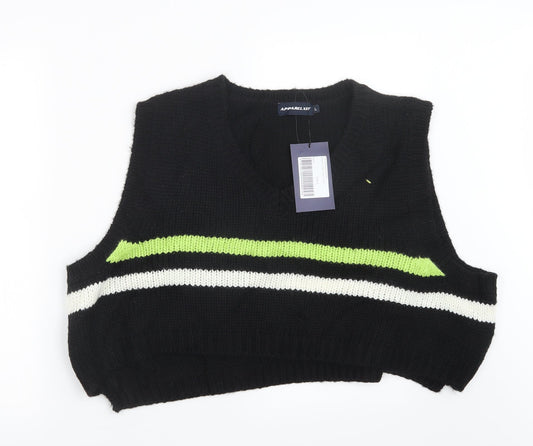 Apparel XTT Womens Black  Knit Pullover Jumper Size L