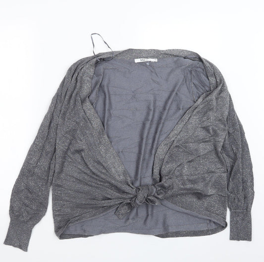 M&Co Womens Silver  Knit Cardigan Jumper Size M
