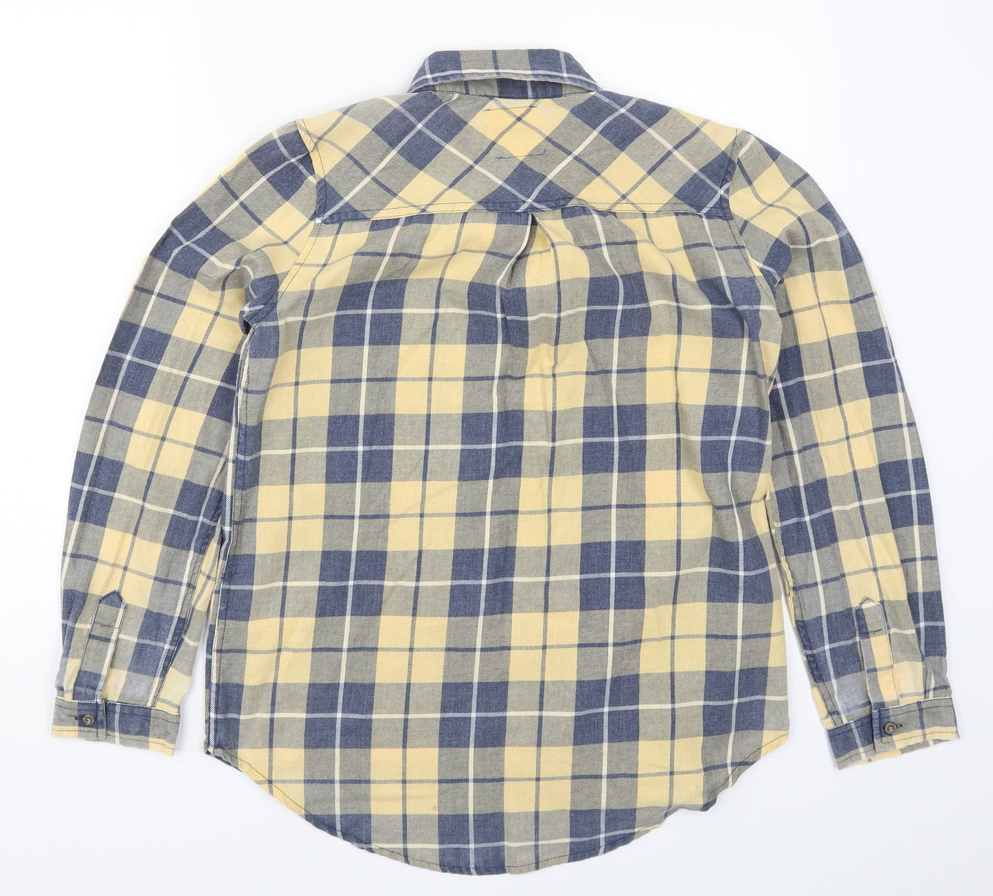 C&C Womens Yellow Check  Basic Button-Up Size M