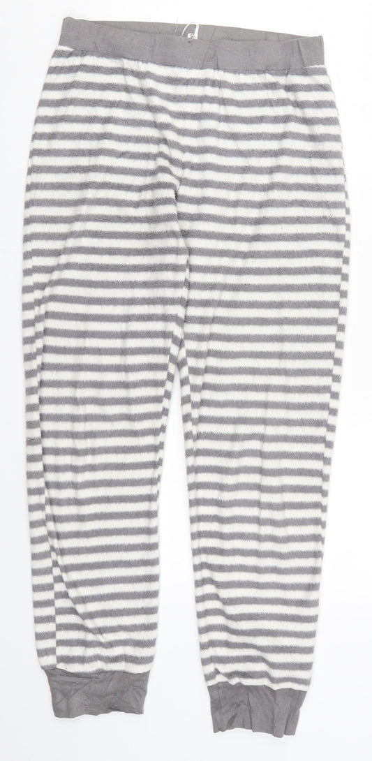 Marks and Spencer Womens Grey Striped  Trousers  Size 6 L27 in - Loungewear