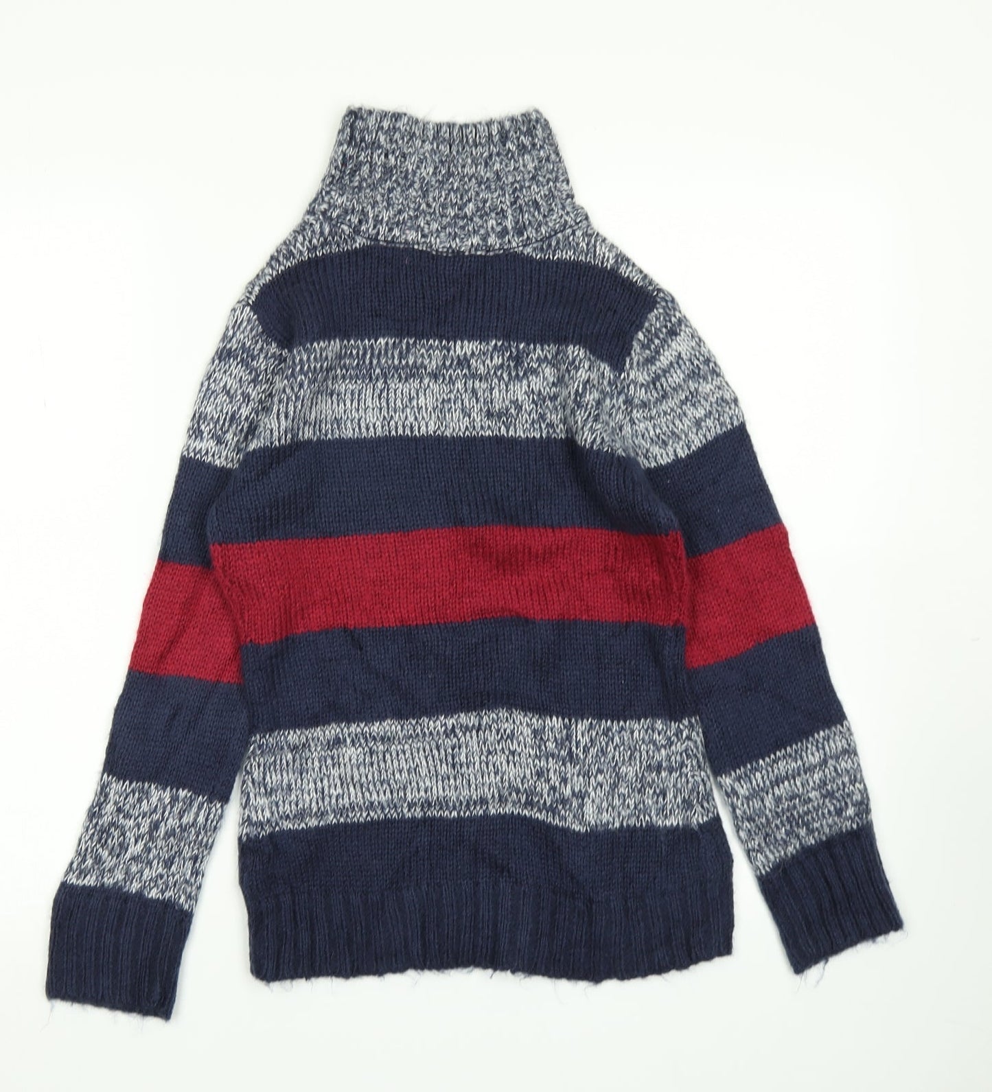 FLAM Womens Blue Striped Knit Pullover Jumper Size S