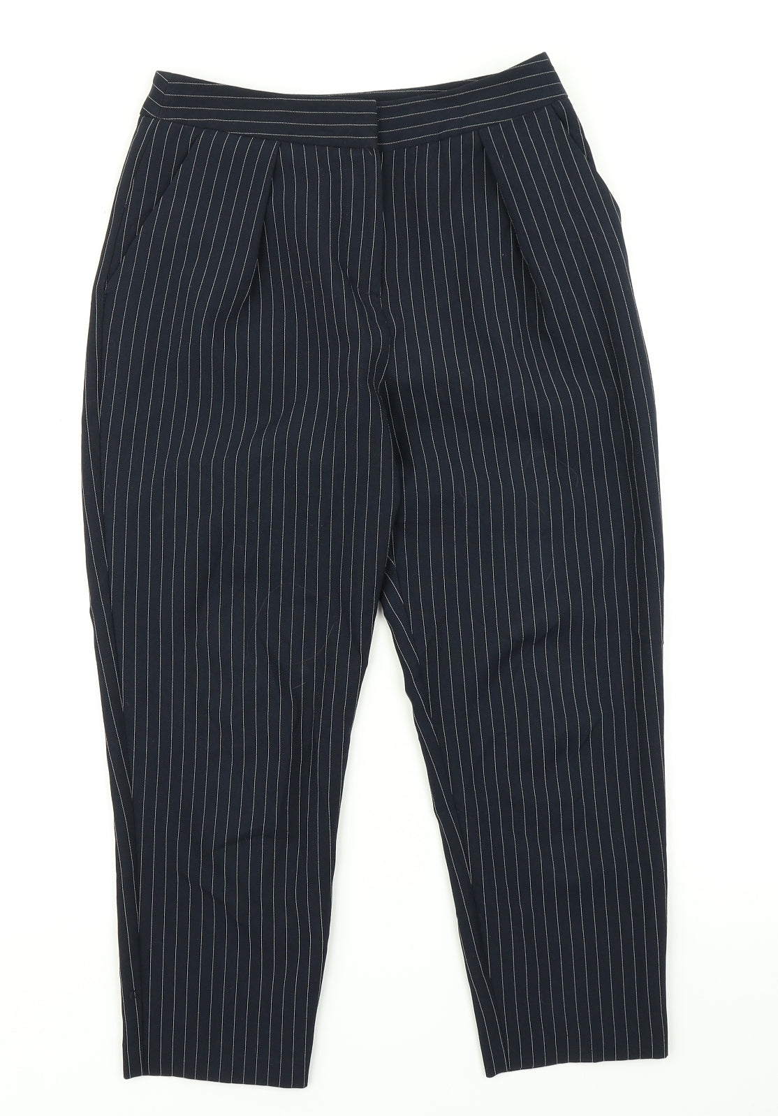 Tophop Womens Blue Striped  Dress Pants Trousers Size 8 L20 in