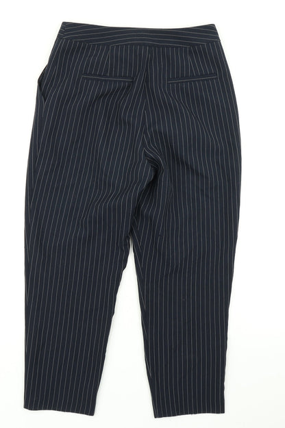 Topshop Womens Blue Striped  Dress Pants Trousers Size 8 L20 in