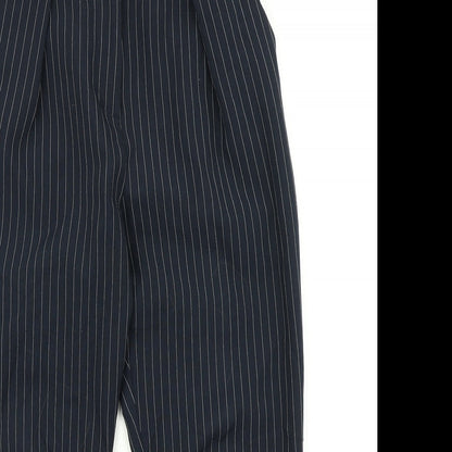 Topshop Womens Blue Striped  Dress Pants Trousers Size 8 L20 in