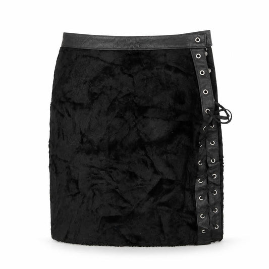 Quasimodo Womens Beige   Mini Skirt Size S  - Faux Fur
